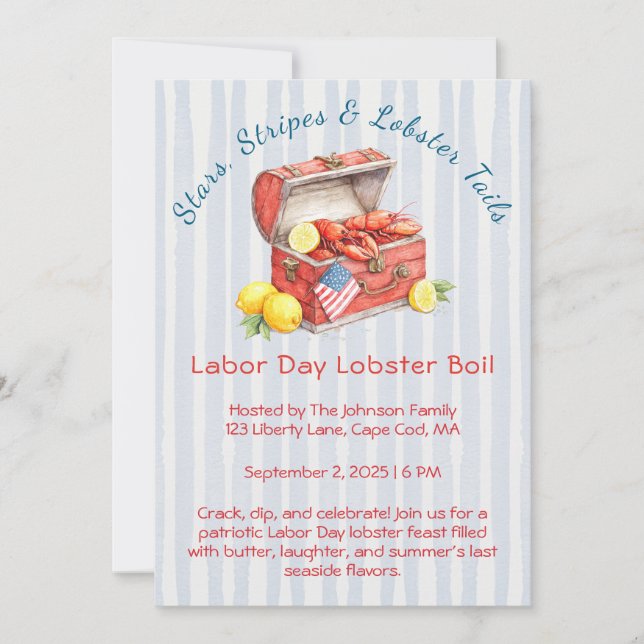 Invitation à ébullition du homard de la fête du tr (Devant)