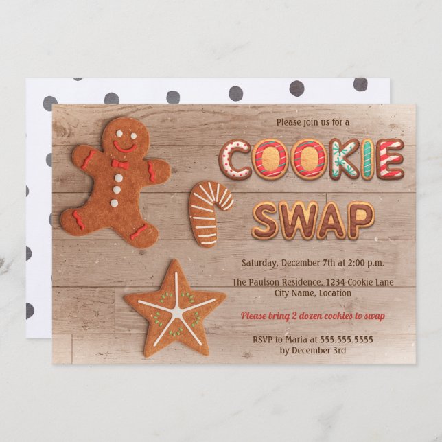 Invitation à échanger des cookies de vacances (Devant / Derrière)