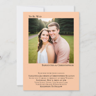 Invitation À être Mer Minimaliste Coral Peach Mariage photo