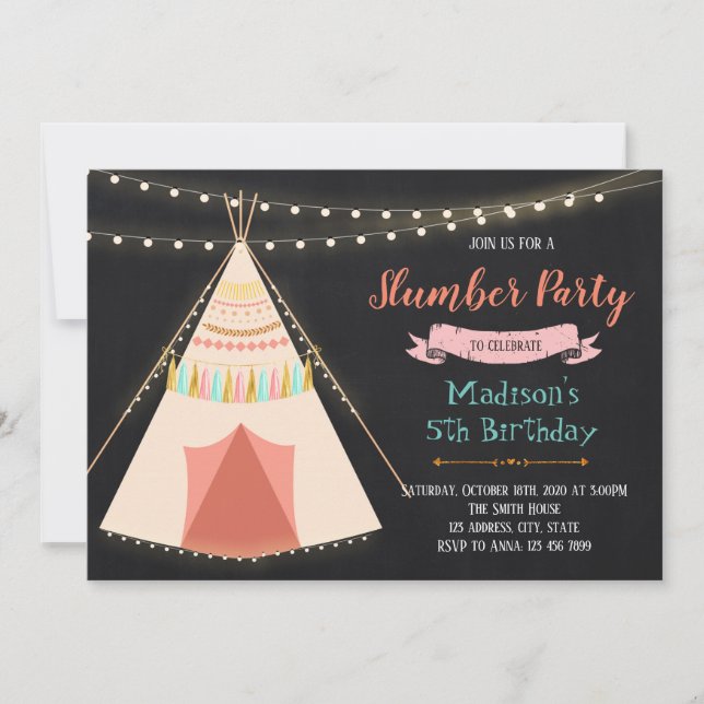 Invitation à fêter d'anniversaire de la tente de b (Devant)