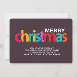 invitation à fêtes de noël coloré