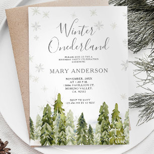 Invitation À feuillage persistant neige hiver Onederland 1er