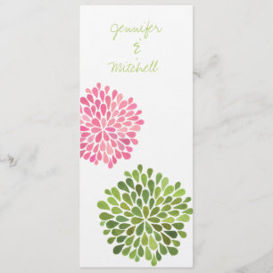 Invitation à fleurir rose et vert Mariage
