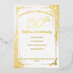 Invitation à foil 50e anniversaire