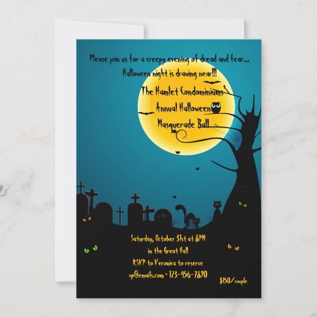 Invitation à Halloween (Devant)