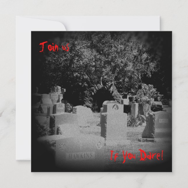 Invitation à Halloween du cimetière effrayant (Devant)
