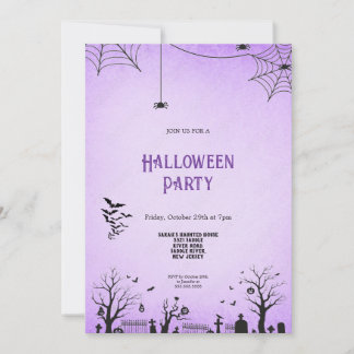 INVITATION À HALLOWEEN NOIR ET PURPLE