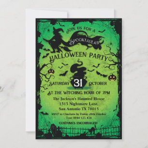 Invitation à Halloween Spooktacular Witch and Bats