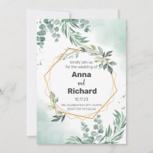 Invitation à huile d'or, Mariage floral neutre