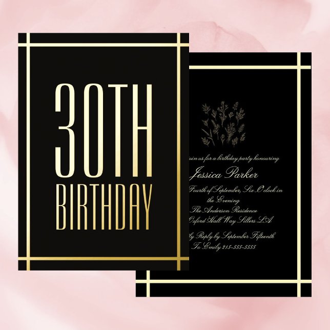 Invitation à huile minimaliste noire classique (Créateur téléchargé)