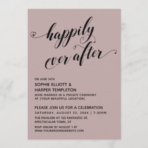 Invitation À jamais Cœurs Rose Poussiéreuse Fête