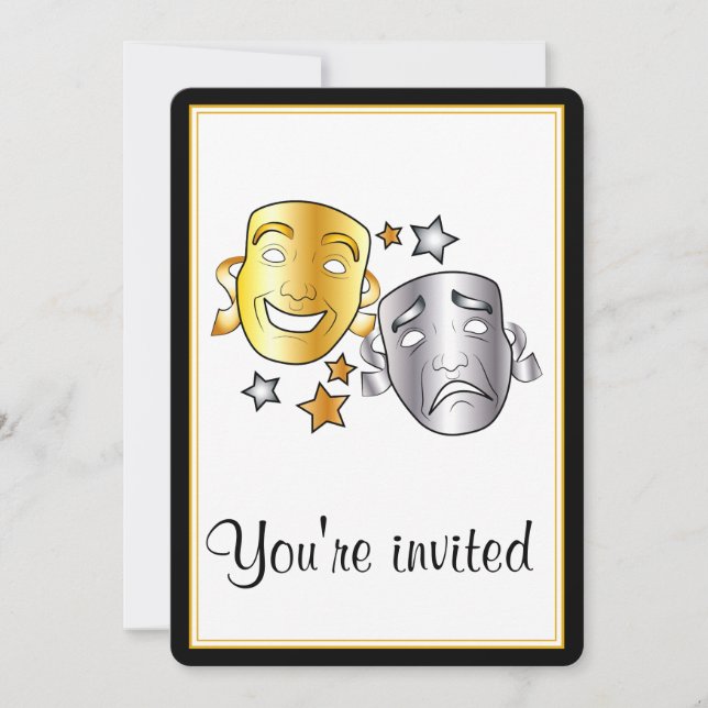Invitation à jouer à l'école avec des masques de t (Devant)