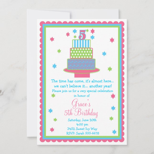 Invitation à la 5e fête du gâteau (Devant)