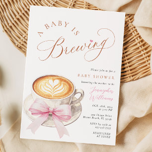 Invitation à la Baby Shower A Baby Is Brewing Coff