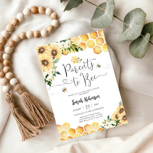 Invitation à la Baby Shower Abeille Tournesol