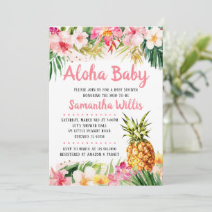 Invitation à la baby shower au thème de l'ananas