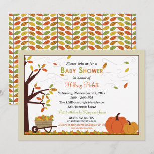 Invitation à la Baby Shower Automne aux Feuilles q