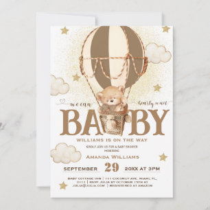 Invitation à la Baby Shower : Ballons d'ours atten