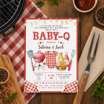 Invitation à la Baby Shower BBQ Barbecue Baby-Q