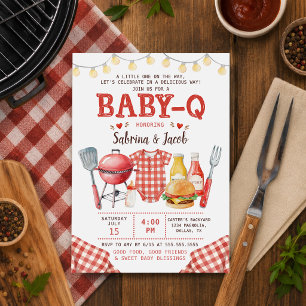 Invitation à la Baby Shower BBQ Barbecue Baby-Q