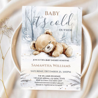 Invitation à la Baby Shower 'Bébé, il fait froid d