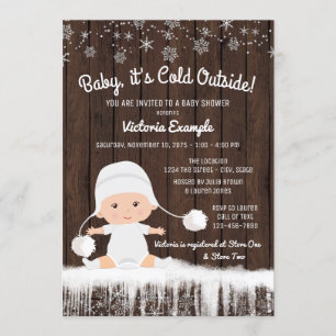 Invitation à la baby shower 'Bébé il fait froid de