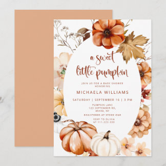 Invitation à la baby shower Bohème d'automne citro