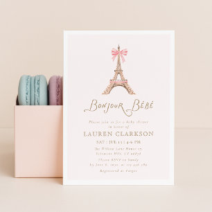 Invitation à la Baby Shower Bonjour Bebe