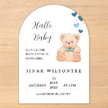 Invitation à la Baby Shower 'Bonjour Bébé Ours en