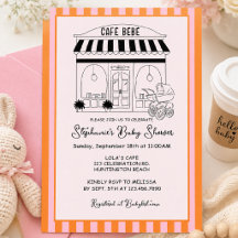 Invitation à la Baby Shower Café
