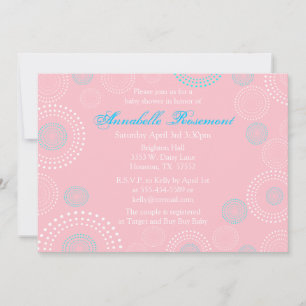 Invitation à la baby shower Cercles Rose et Bleu