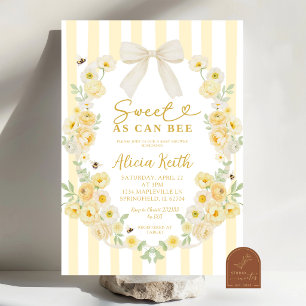 Invitation à la baby shower Coquette avec un nœud