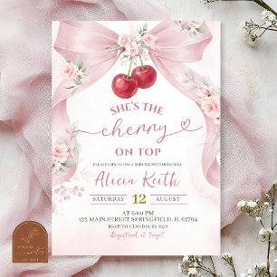 Invitation à la Baby Shower Coquette Ruban Rose Ce