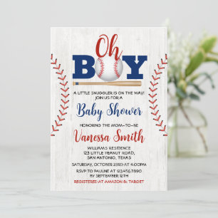 Invitation à la baby shower de baseball
