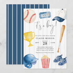 Invitation à la baby shower de baseball