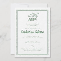 Invitation à la baby shower de bébé lapin