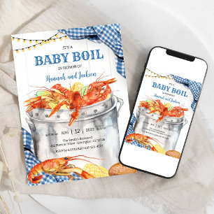 Invitation à la baby shower de fruits de mer Crawf