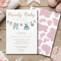 Invitation à la baby shower de la petite cowgirl H