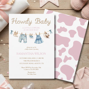 Invitation à la baby shower de la petite cowgirl H