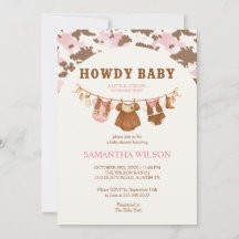 Invitation à la baby shower de la petite cowgirl H