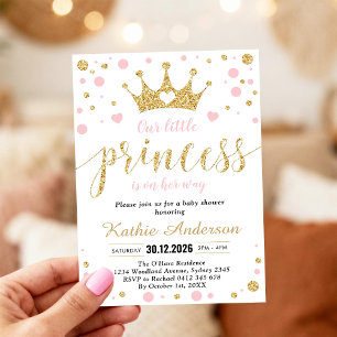 Invitation à la baby shower de la petite princesse