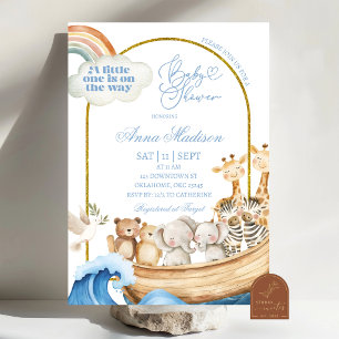 Invitation à la baby shower de l'arche de Noé