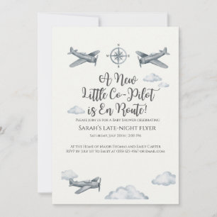 Invitation à la baby shower de Little Co-Pilot pou