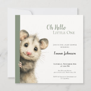 Invitation à la baby shower de l'opossum