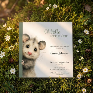 Invitation à la baby shower de l'opossum