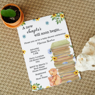 Invitation à la Baby Shower de l'Ours Livresque