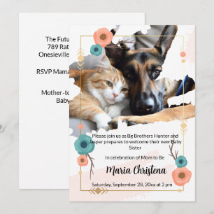 Invitation à la Baby Shower des Grands Frères Poil