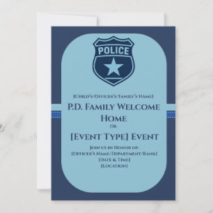 Invitation à la baby shower d'un agent de police