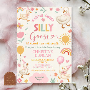 Invitation à la baby shower d'un petit canard rose