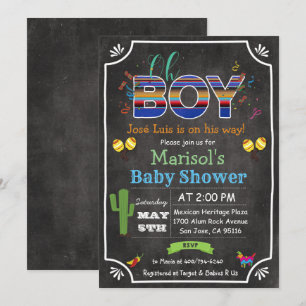 Invitation à la baby shower Fiesta mexicaine Oh Bo